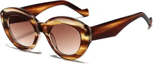 AIEYEZO Oversized Cat Eye Sunglasses for Women Cute Oval Thick Frame Cateye Sun Glasses Chic Retro Style Shades