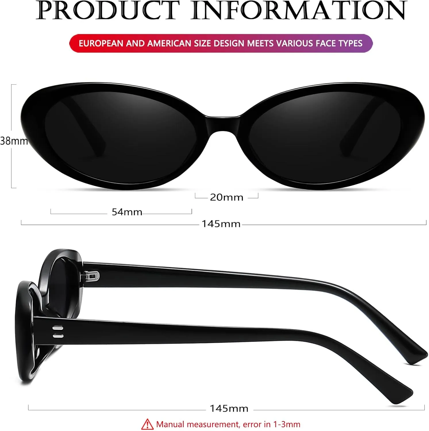 AIEYEZO Retro Oval Sunglasses for Women Fashion Small Oval Frame Sun Glasses 90s Vintage Style Shades
