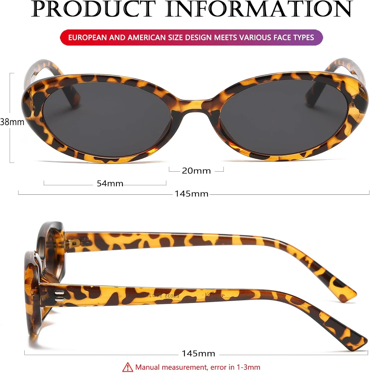 AIEYEZO Retro Oval Sunglasses for Women Fashion Small Oval Frame Sun Glasses 90s Vintage Style Shades