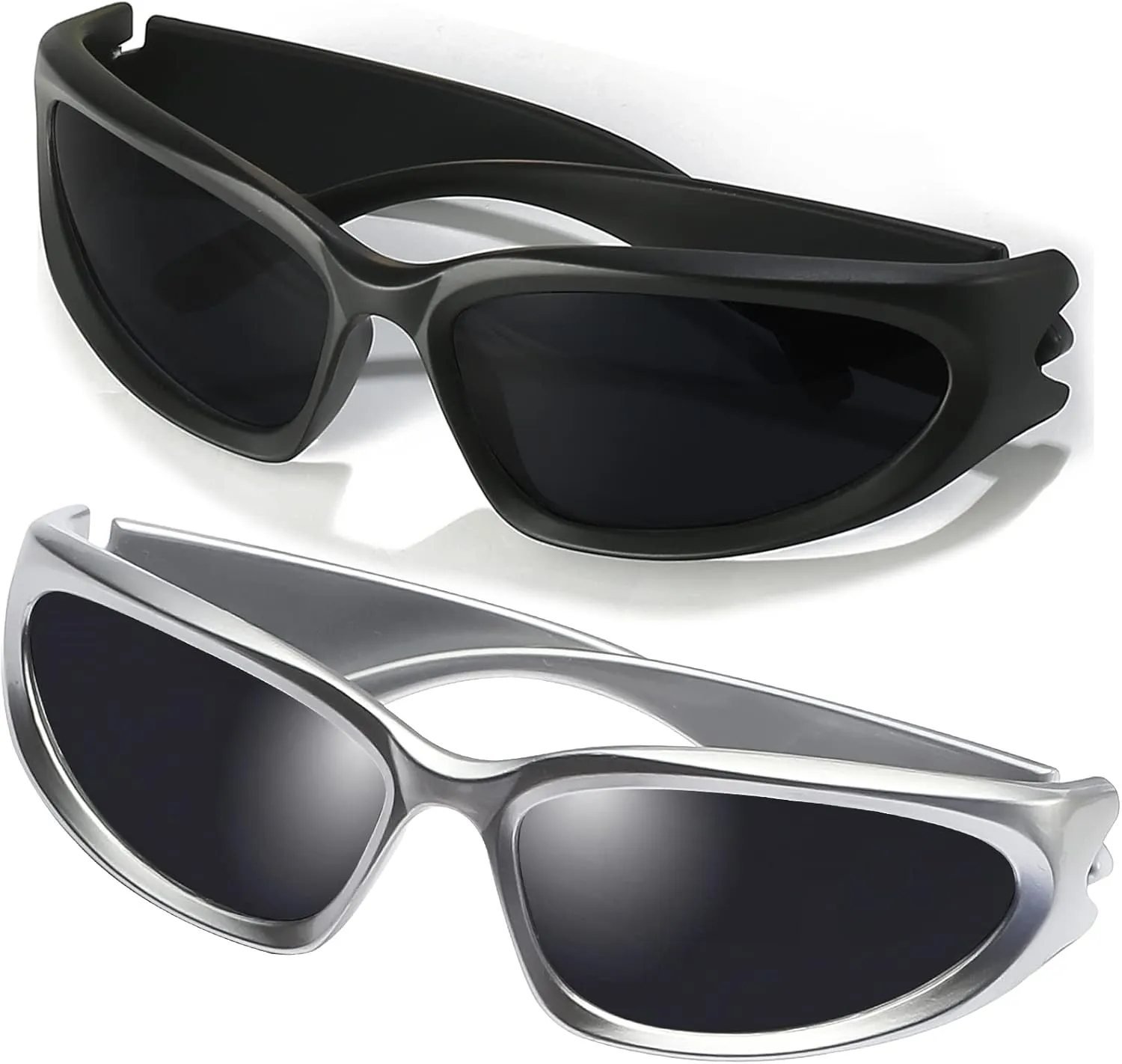 AIEYEZO Wrap Around Sports Sunglasses for Men Women Fashion Oval Thick Frame Sun Glasses Stylish Sport Wrap Shades