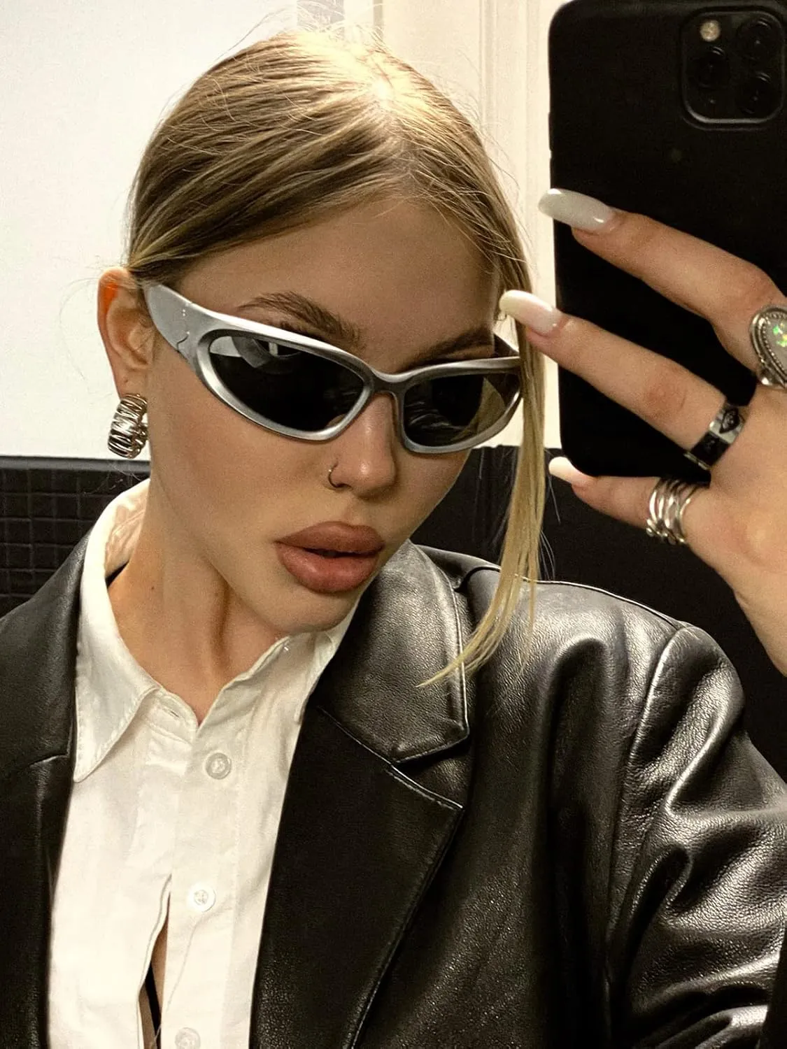 AIEYEZO Wrap Around Sports Sunglasses for Men Women Fashion Oval Thick Frame Sun Glasses Stylish Sport Wrap Shades