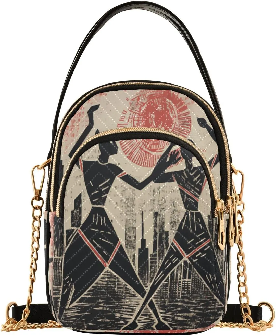ALAZA Quilted Crossbody Bags for Women,Egyptian Indian02 Women's Crossbody Handbags Small Travel Purses Phone Bag27