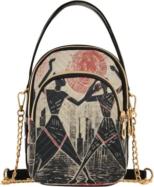 ALAZA Quilted Crossbody Bags for Women,Egyptian Indian02 Women's Crossbody Handbags Small Travel Purses Phone Bag27