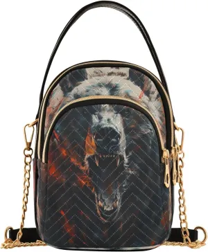ALAZA Quilted Crossbody Bags for Women,Fierce Bear Women's Crossbody Handbags Small Travel Purses Phone Bag