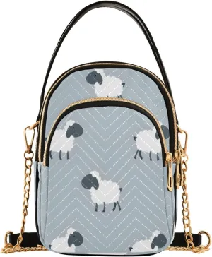 ALAZA Quilted Crossbody Bags for Women,Many Sheep Women's Crossbody Handbags Small Travel Purses Phone Bag
