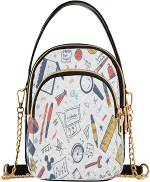 ALAZA Quilted Crossbody Bags for Women,Math Topic Science Women's Crossbody Handbags Small Travel Purses Phone Bag