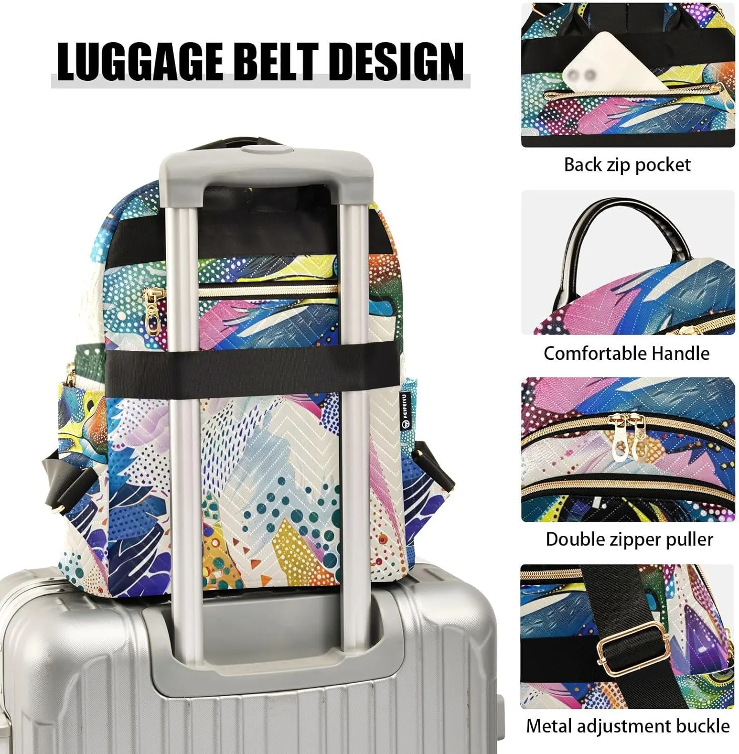 ALAZA Small Backpack Purse Falcon Color Clip Art Quilted Backpack for Women Teen Girls Fashion Daypack Ladies Bookbag Travel Work Daily Rucksack