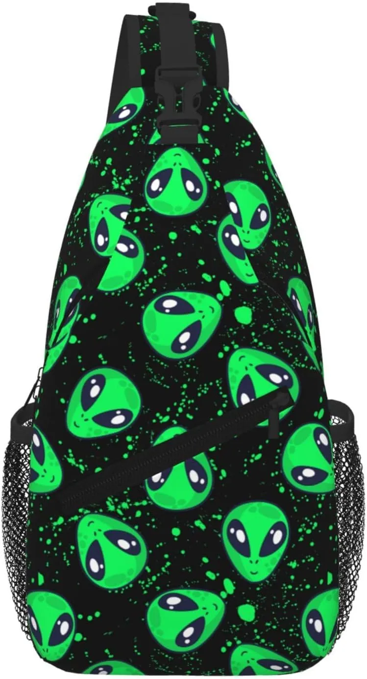 Aliens Sling Shoulder Bag Backpack Adjustable Crossbody Bag Chest Bag Daypack For Men Women Hiking Travel