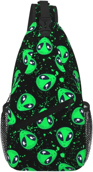 Aliens Sling Shoulder Bag Backpack Adjustable Crossbody Bag Chest Bag Daypack For Men Women Hiking Travel