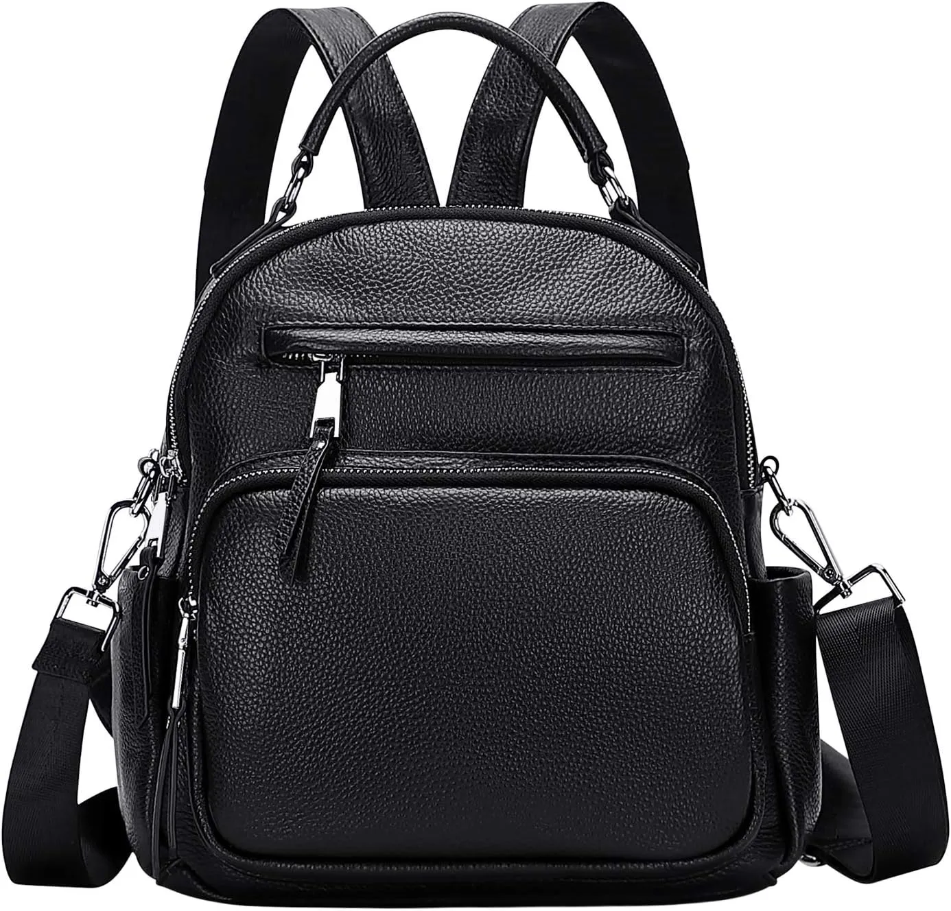 ALTOSY Genuine Leather Backpack for Women Small Convertible Backpack Purse Ladies Shoulder Bag 4 in 1 to Carry