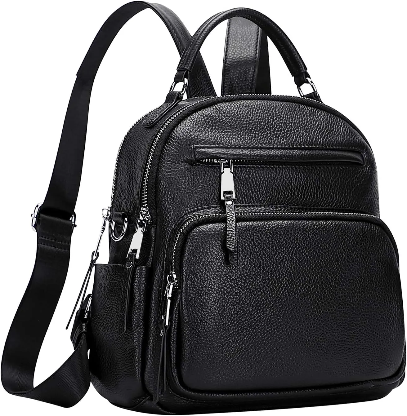 ALTOSY Genuine Leather Backpack for Women Small Convertible Backpack Purse Ladies Shoulder Bag 4 in 1 to Carry