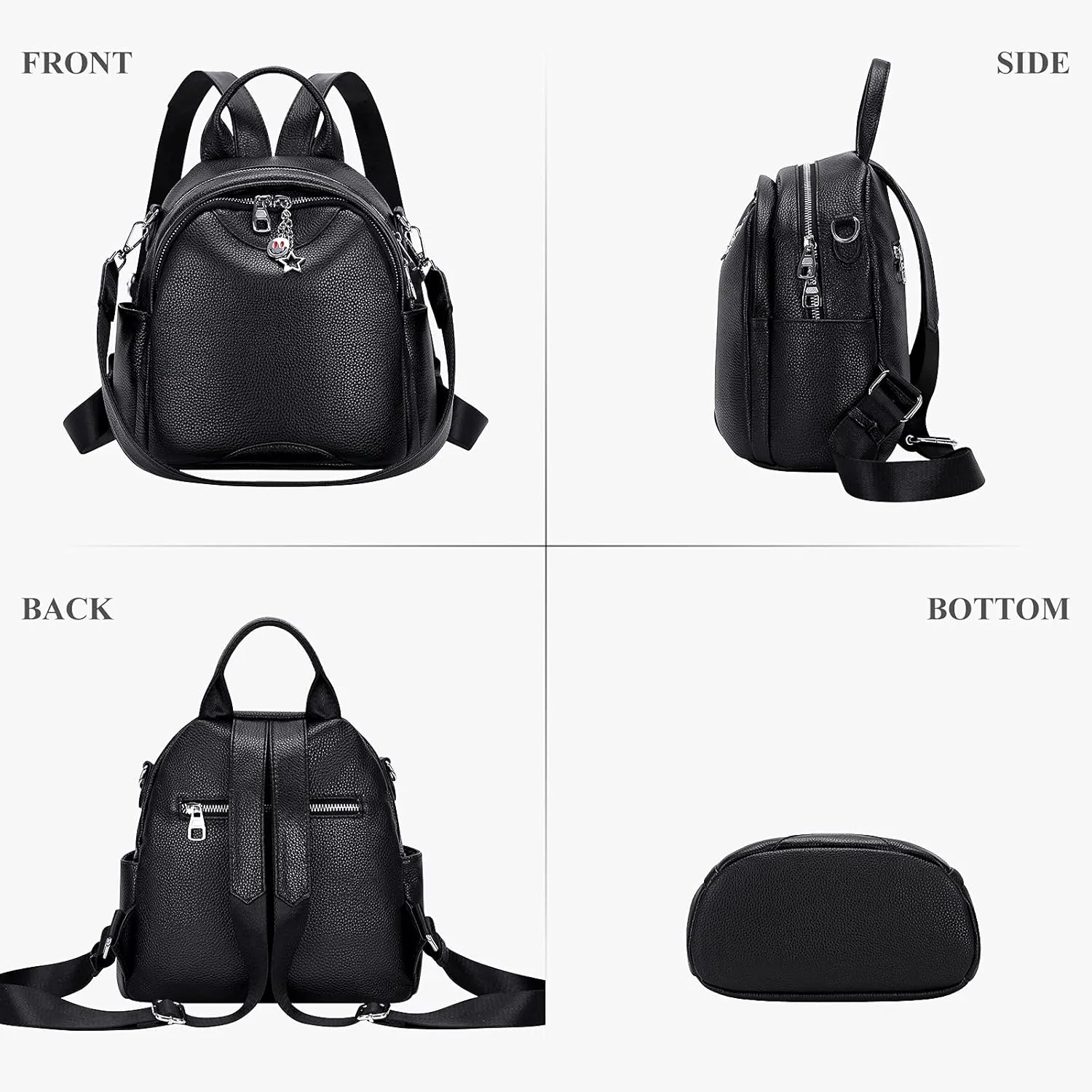 ALTOSY Soft Genuine Leather Backpack for Women Small Convertible Backpack Purse Shoulder Bag for Ladies