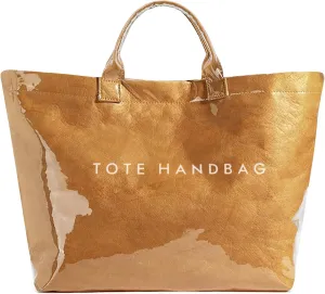 ALUSBELL Large PVC Tote Bag for Women Letters Print Tote Handbag Kraft Paper Travel Shoulder Bag Clear Carry All Hobo Handbag