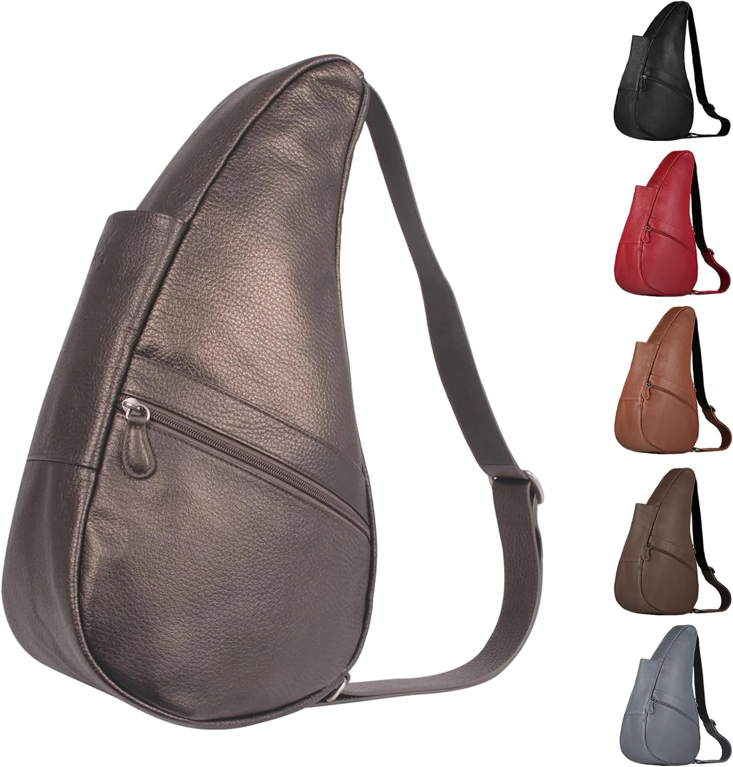 AmeriBag 15" Leather Crossbody Sling Healthy Back Bag