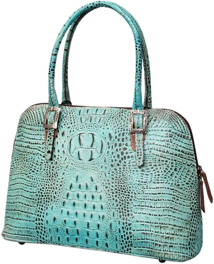 American Darling Tote Crocodile Embossed Genuine Leather Western Women Bag Handbag | Tote Bag | Tote for Women | Cute Tote Bag | Laptop Tote Bag