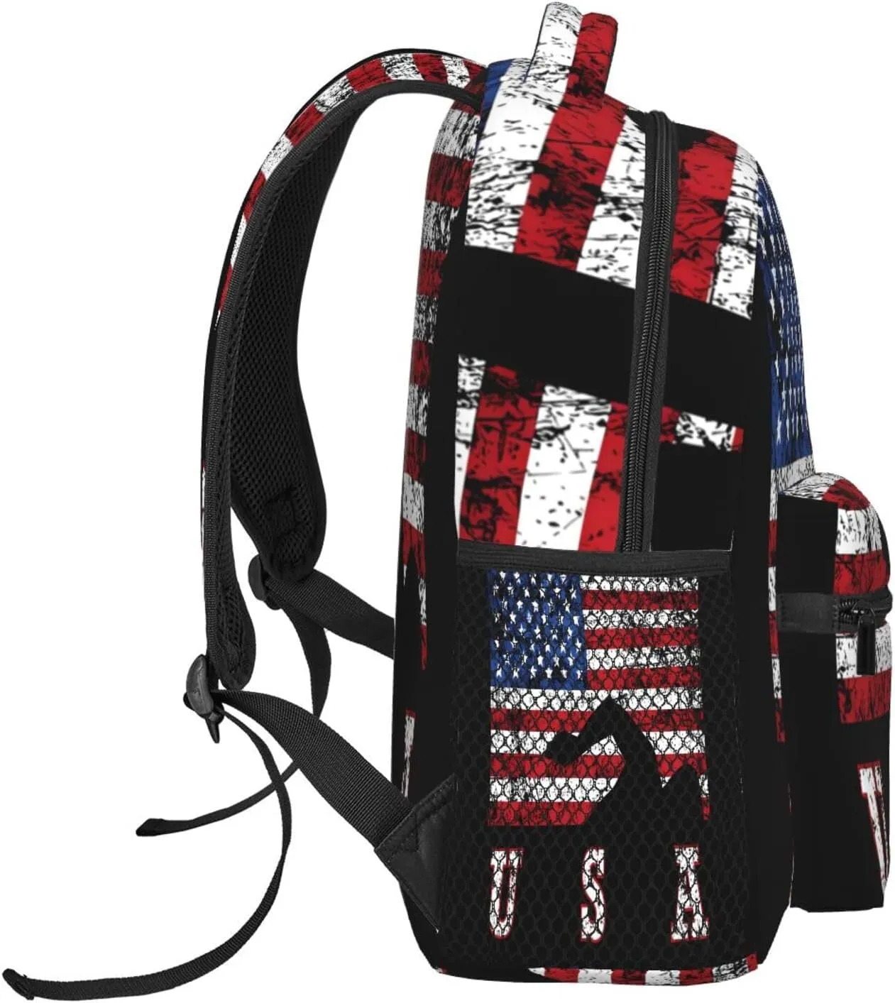 American Flag Swimming Team Casual Backpacks Sport Backpack Travel Rucksack Canvas Daypack Workout Bags with Pockets for Gym Working Hiking