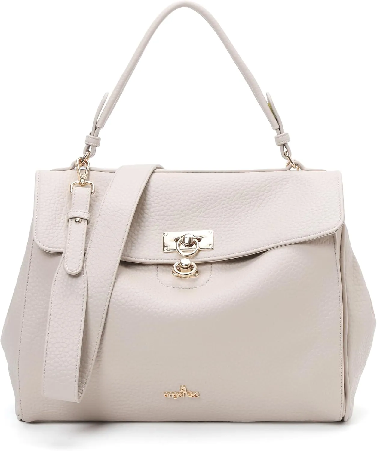 Angel Kiss Satchel Purses and Handbags for Women Soft Vegan Leather Tote Shoulder Bag Top Handle with Crossbody Strap