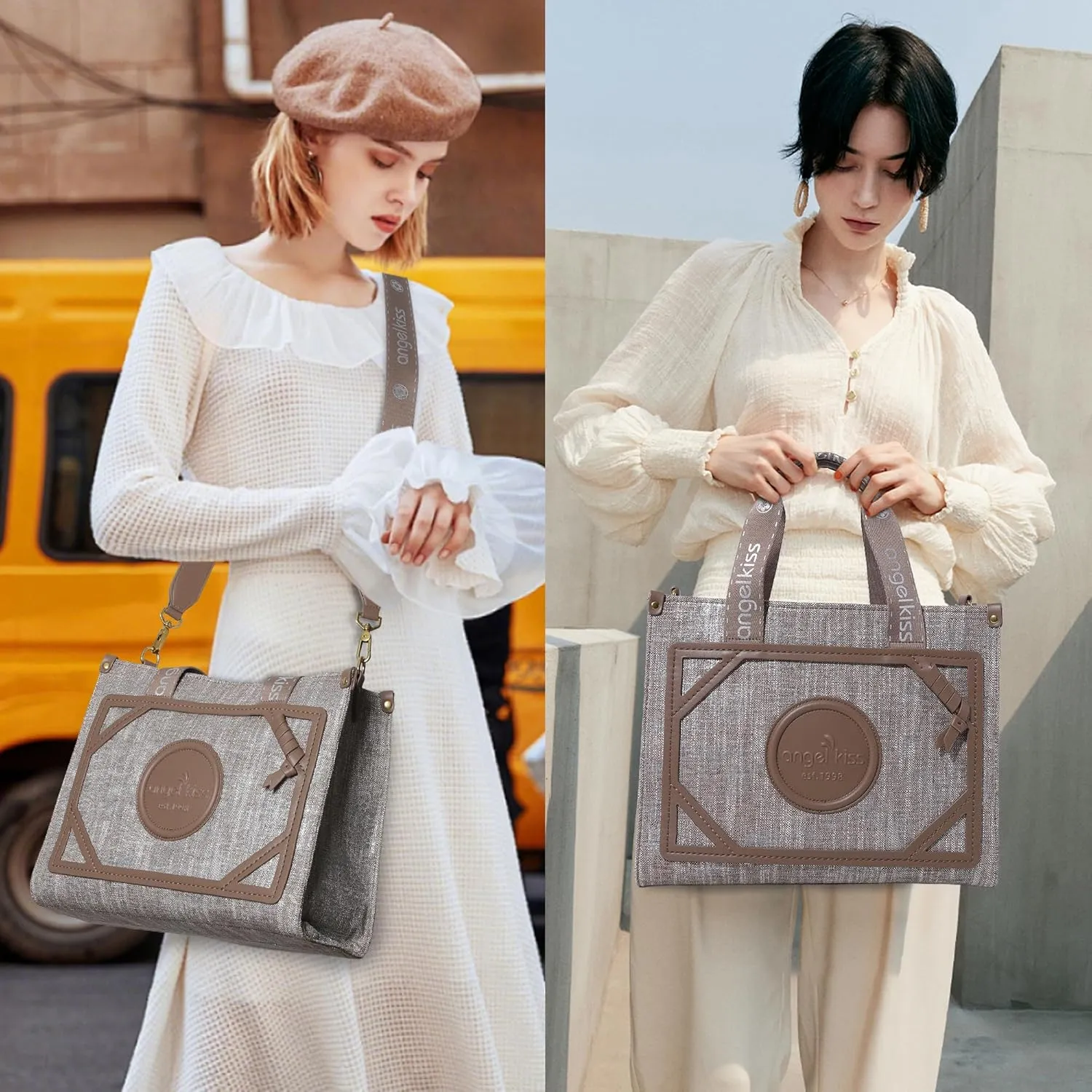 Angel Kiss Tote Bag Purses for Women Medium Top-handle Satchel Handbags with Crossbody Srtap