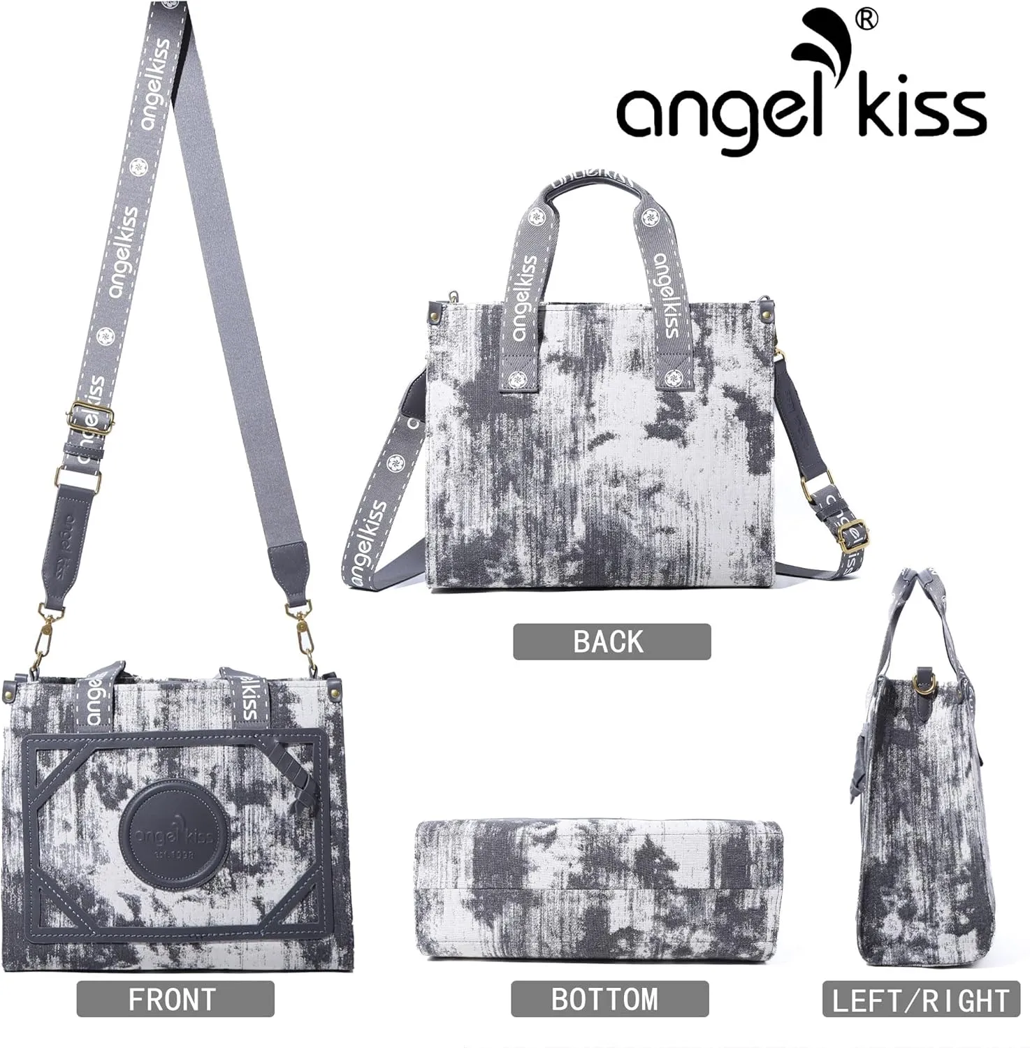 Angel Kiss Tote Bag Purses for Women Medium Top-handle Satchel Handbags with Crossbody Srtap