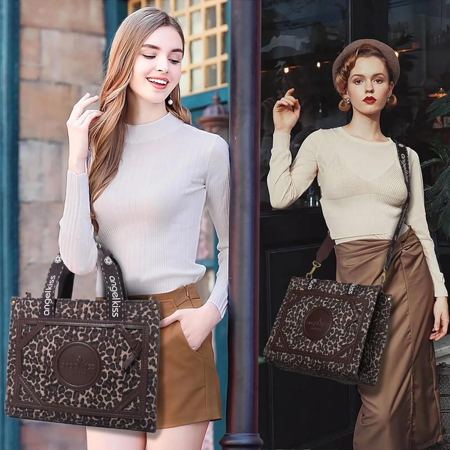 Angel Kiss Tote Bag Purses for Women Medium Top-handle Satchel Handbags with Crossbody Srtap
