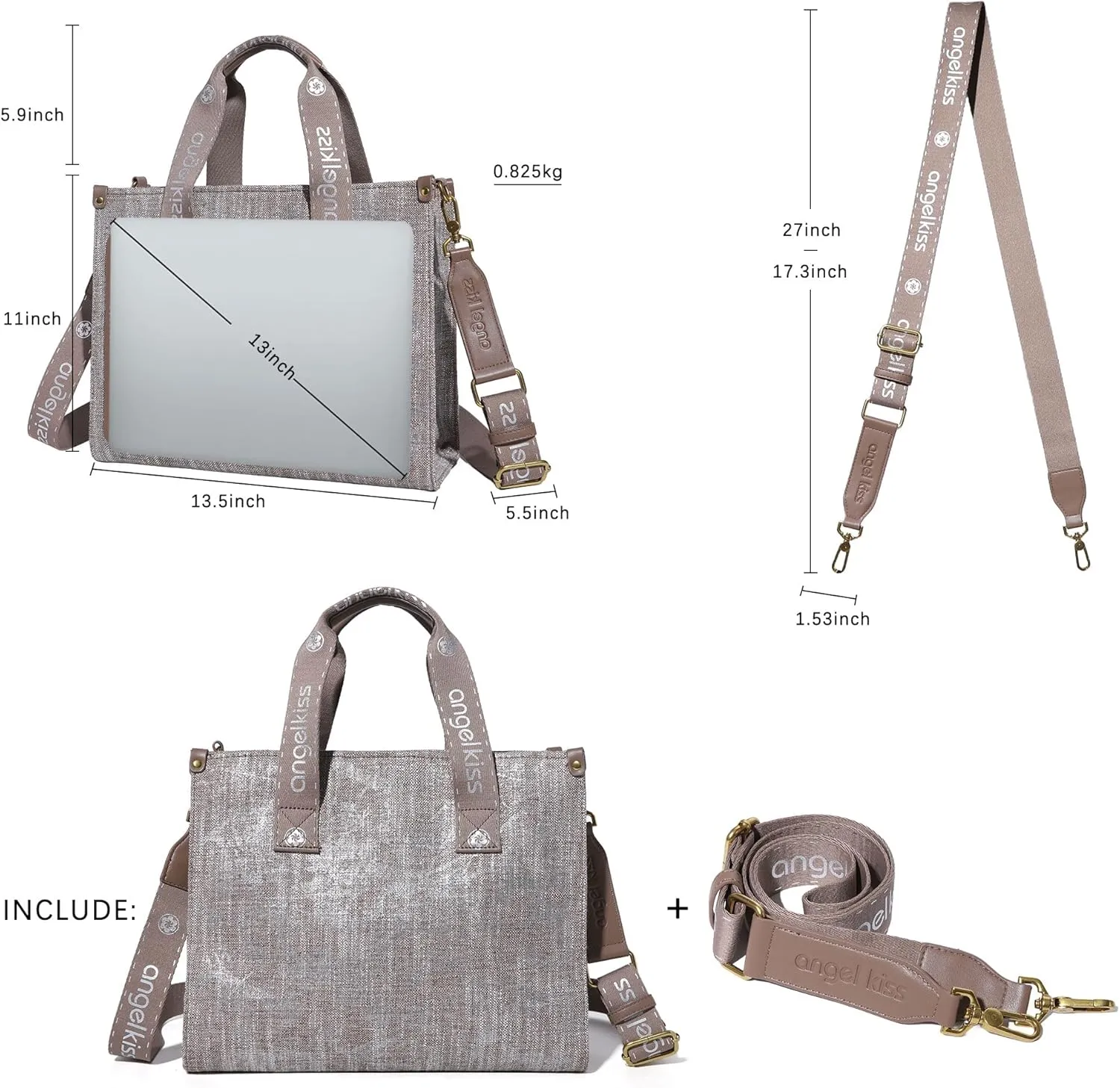 Angel Kiss Tote Bag Purses for Women Medium Top-handle Satchel Handbags with Crossbody Srtap