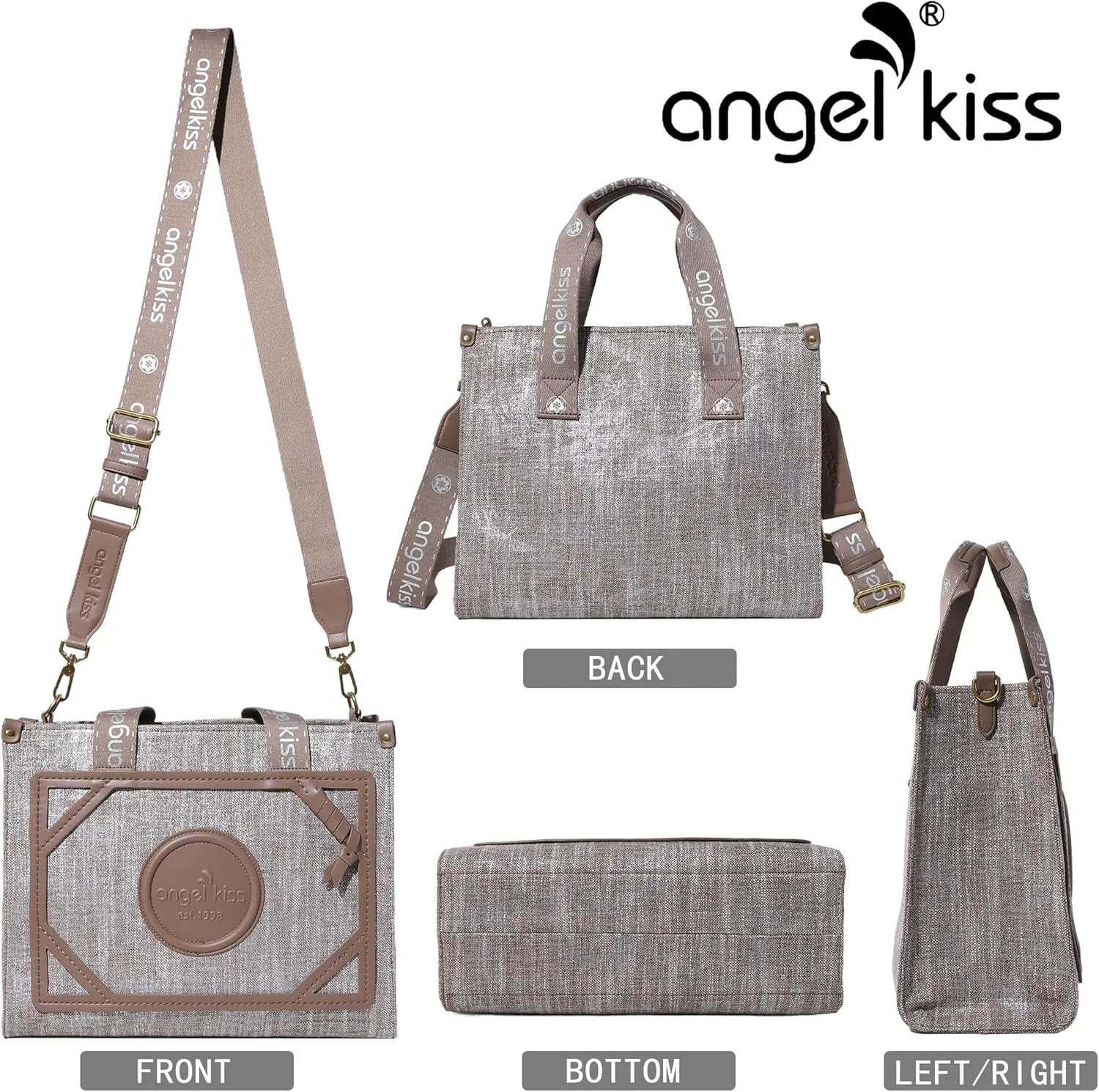 Angel Kiss Tote Bag Purses for Women Medium Top-handle Satchel Handbags with Crossbody Srtap