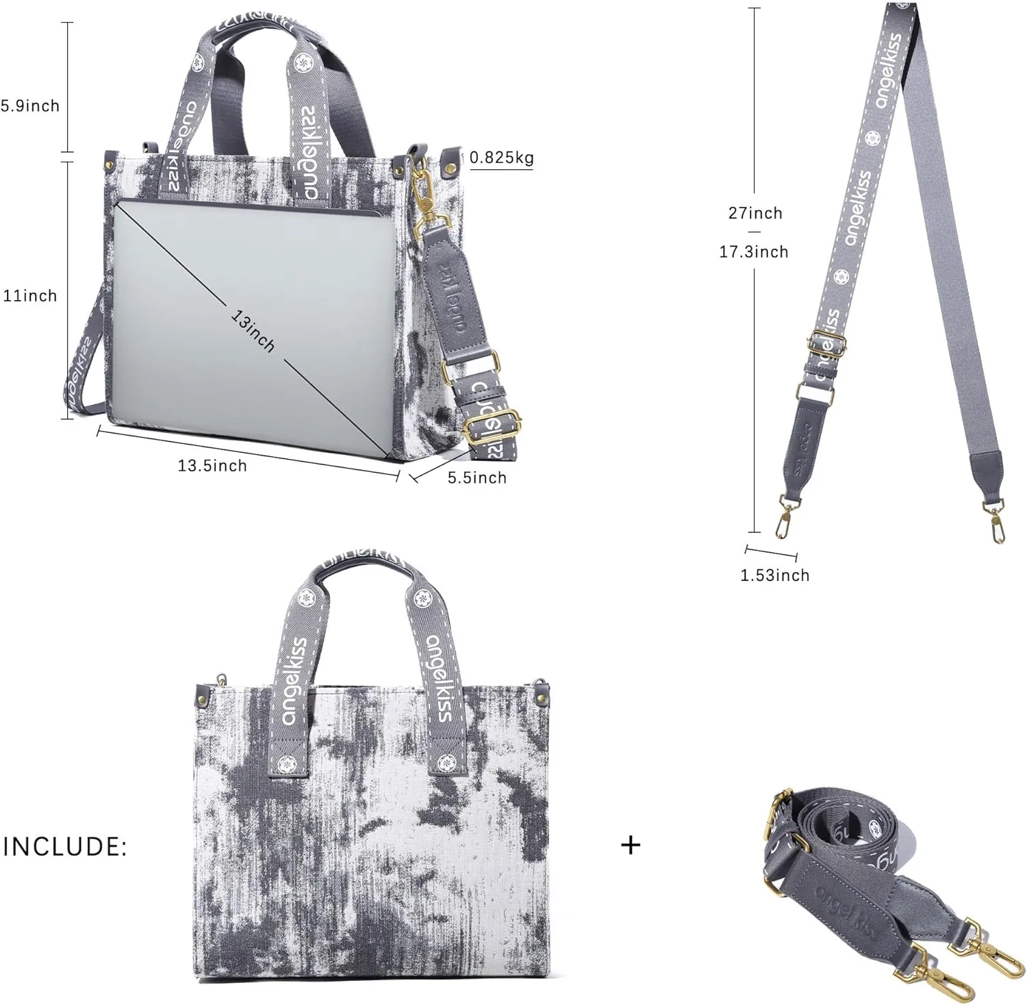 Angel Kiss Tote Bag Purses for Women Medium Top-handle Satchel Handbags with Crossbody Srtap
