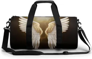 Angel Wing Gym Bag Small Travel Duffle Bag with Compartment Carry On Weekender Bag for Women Men