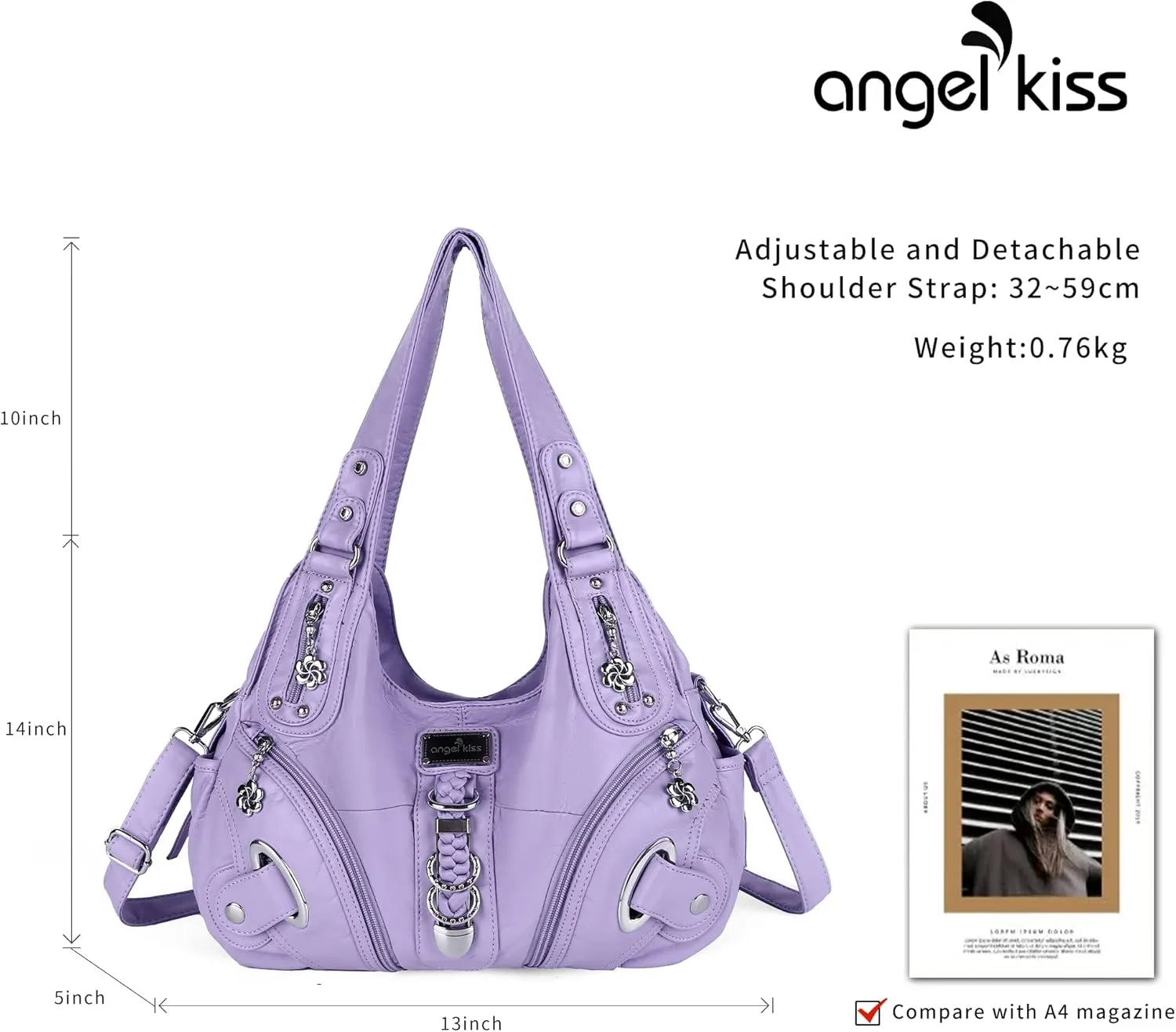 Angelkiss Hobo Purses and handbags for Women Satchel Handbag Women Purses Large Daily Shoulder Bags