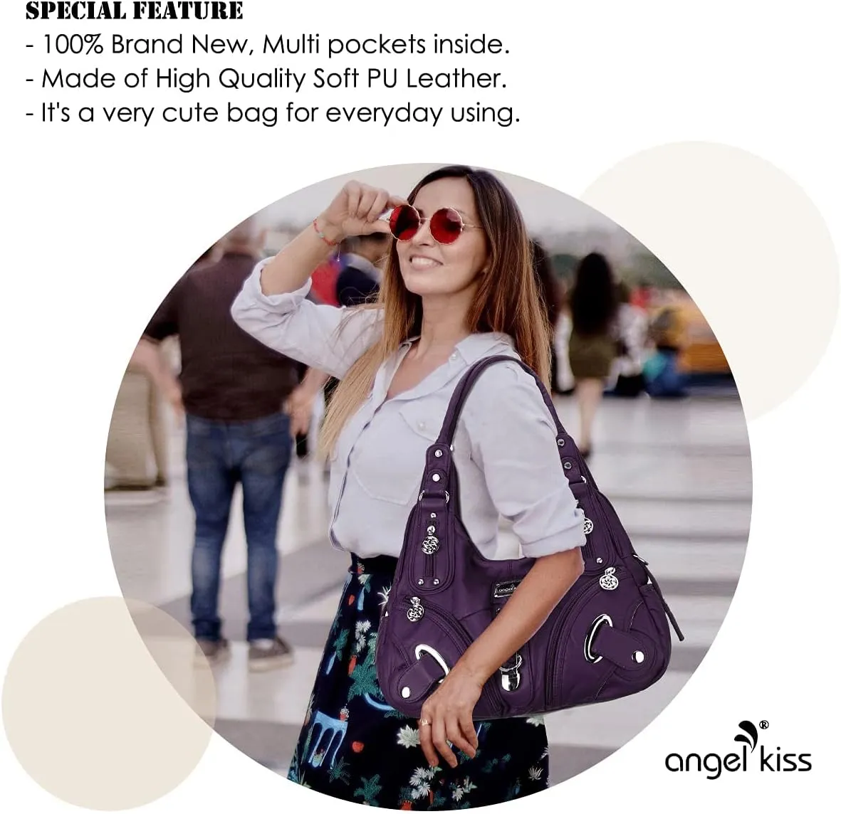 Angelkiss Hobo Purses and handbags for Women Satchel Handbag Women Purses Large Daily Shoulder Bags