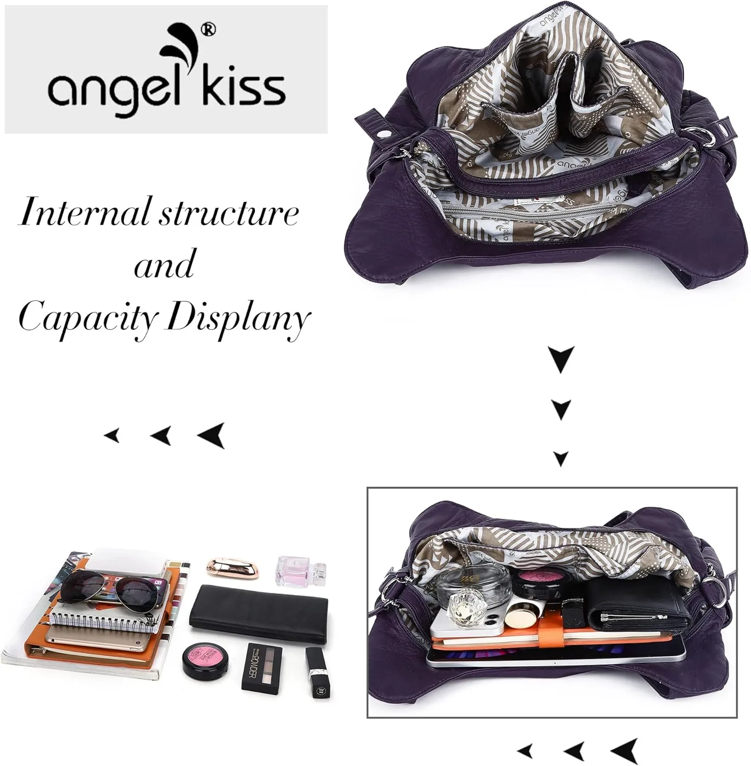 Angelkiss Hobo Purses and handbags for Women Satchel Handbag Women Purses Large Daily Shoulder Bags