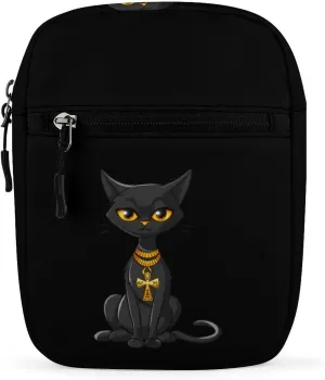 Ankh And Hieroglyphics - Egyptian Cat Sling Backpack Crossbody Waist Pack Chest Bag Fanny Pack Chest Daypack for Travel Sports Hiking