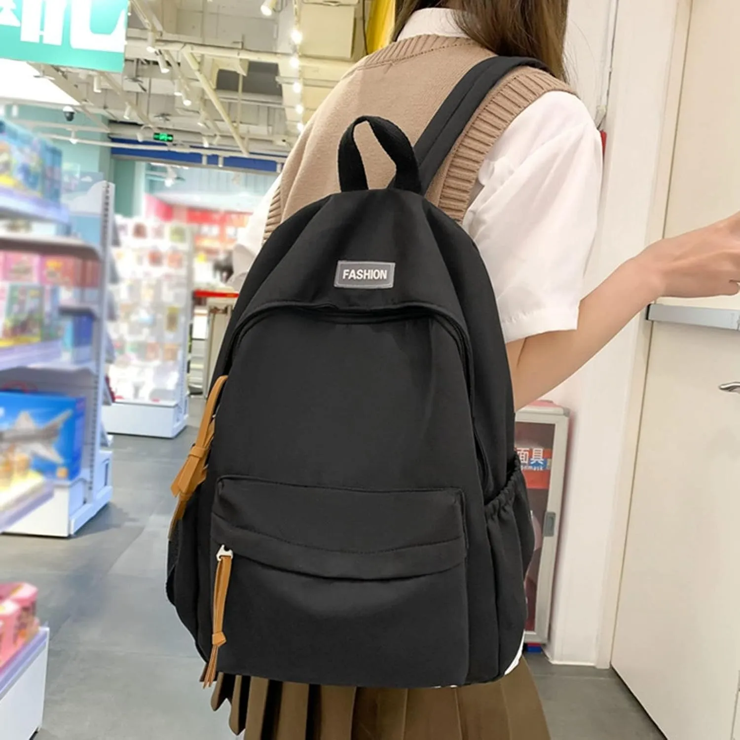 Anti Theft Backpack with Secured Zipper Adjustable Shoulder Strap Backpacks Anti Theft Crossbody Bags for Women(Black)