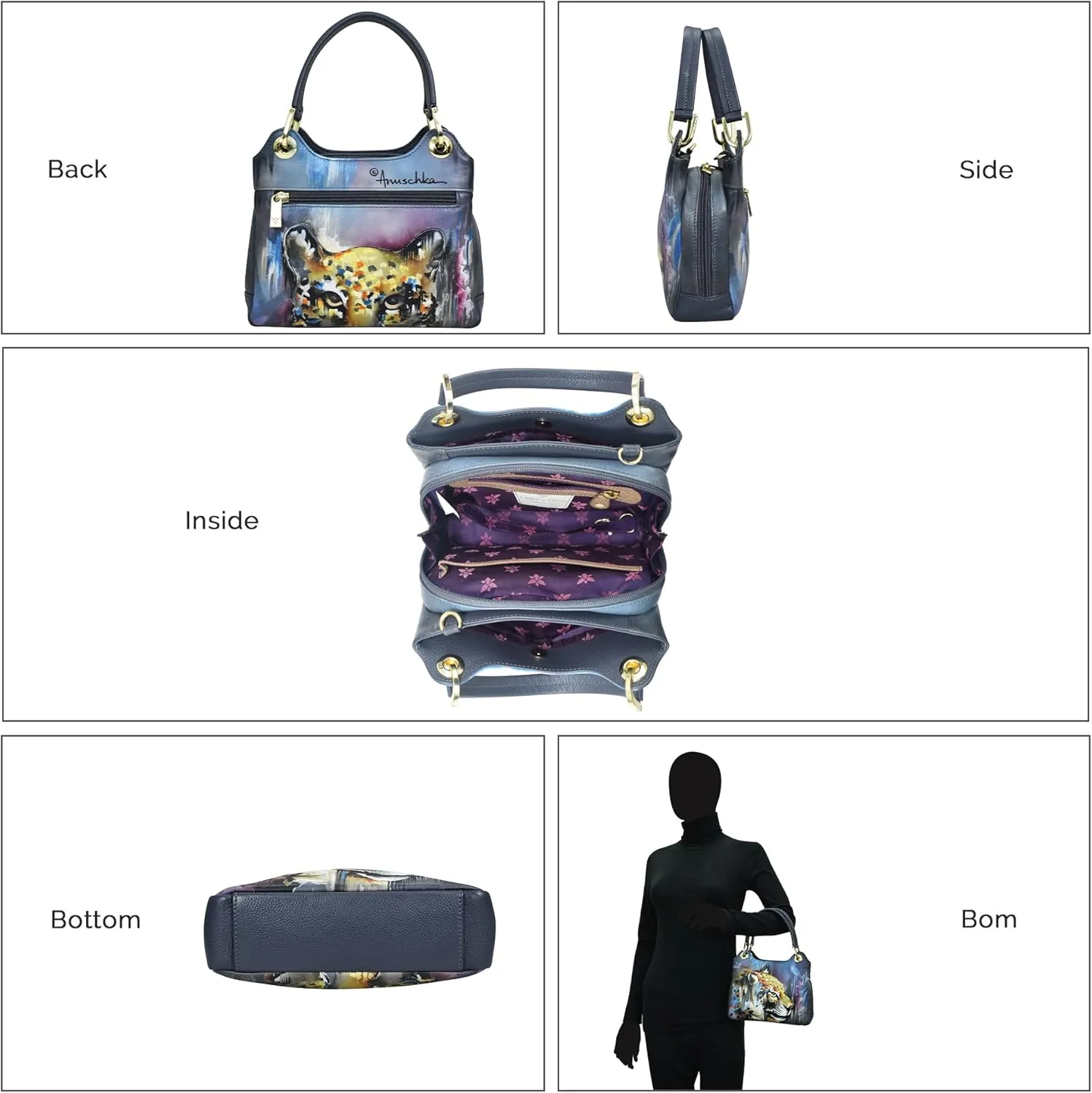 Anuschka Satchel with Crossbody Strap-708