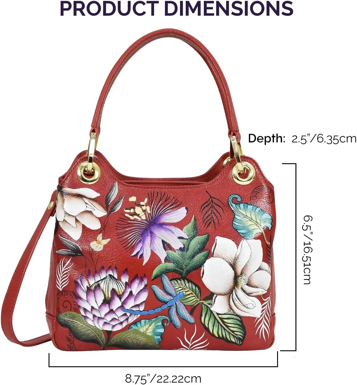 Anuschka Satchel with Crossbody Strap-708