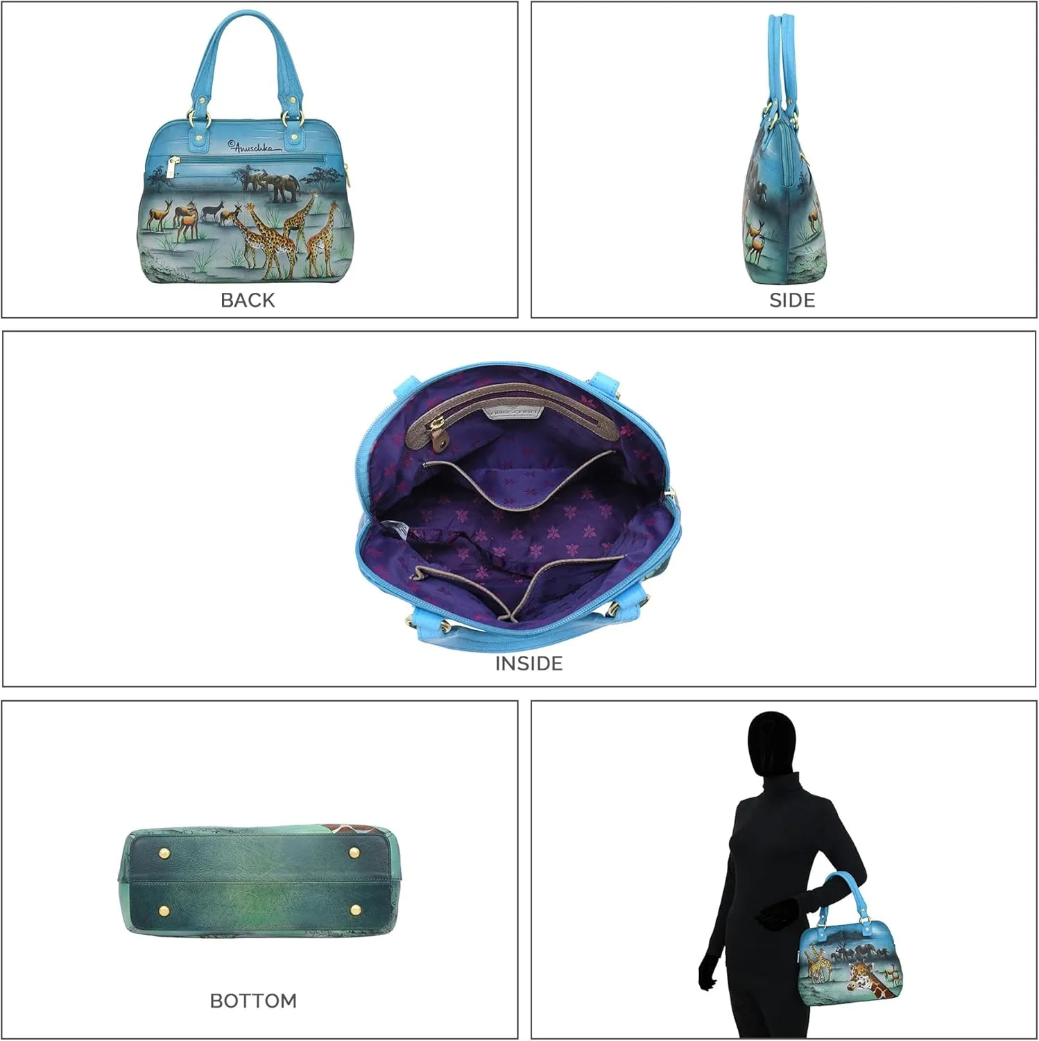 Anuschka Women's Original Hand-Painted Genuine Leather Medium Satchel
