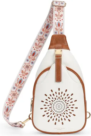 APHISON Small Sling Bag Cell Phone Purse Vegan Leather Fanny Crossbody Bag for Women Trendy Chest Backpack Adjustable Strap