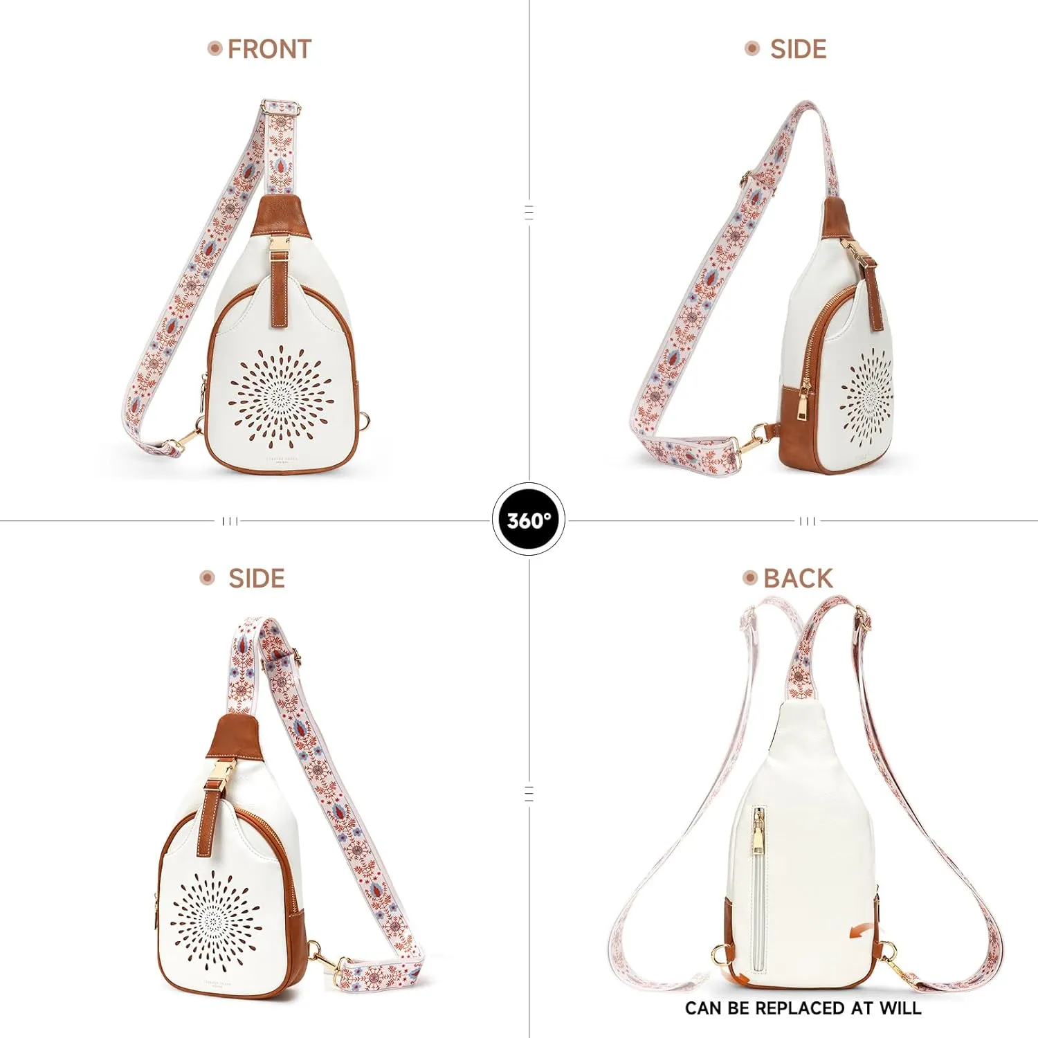 APHISON Small Sling Bag Cell Phone Purse Vegan Leather Fanny Crossbody Bag for Women Trendy Chest Backpack Adjustable Strap