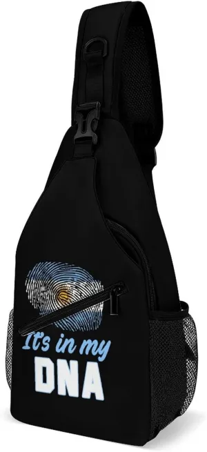 Argentina It's in My DNA Crossbody Bag Multipurpose Over Shoulder Sling Backpack Travel Chest Side Pouch Daypack