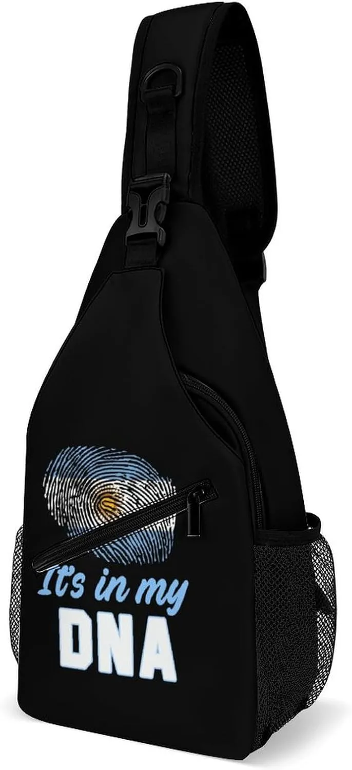 Argentina It's in My DNA Crossbody Bag Multipurpose Over Shoulder Sling Backpack Travel Chest Side Pouch Daypack