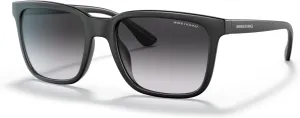 Armani Exchange Man Sunglasses Matte Black Frame, Dark Blue Lenses, 55MM