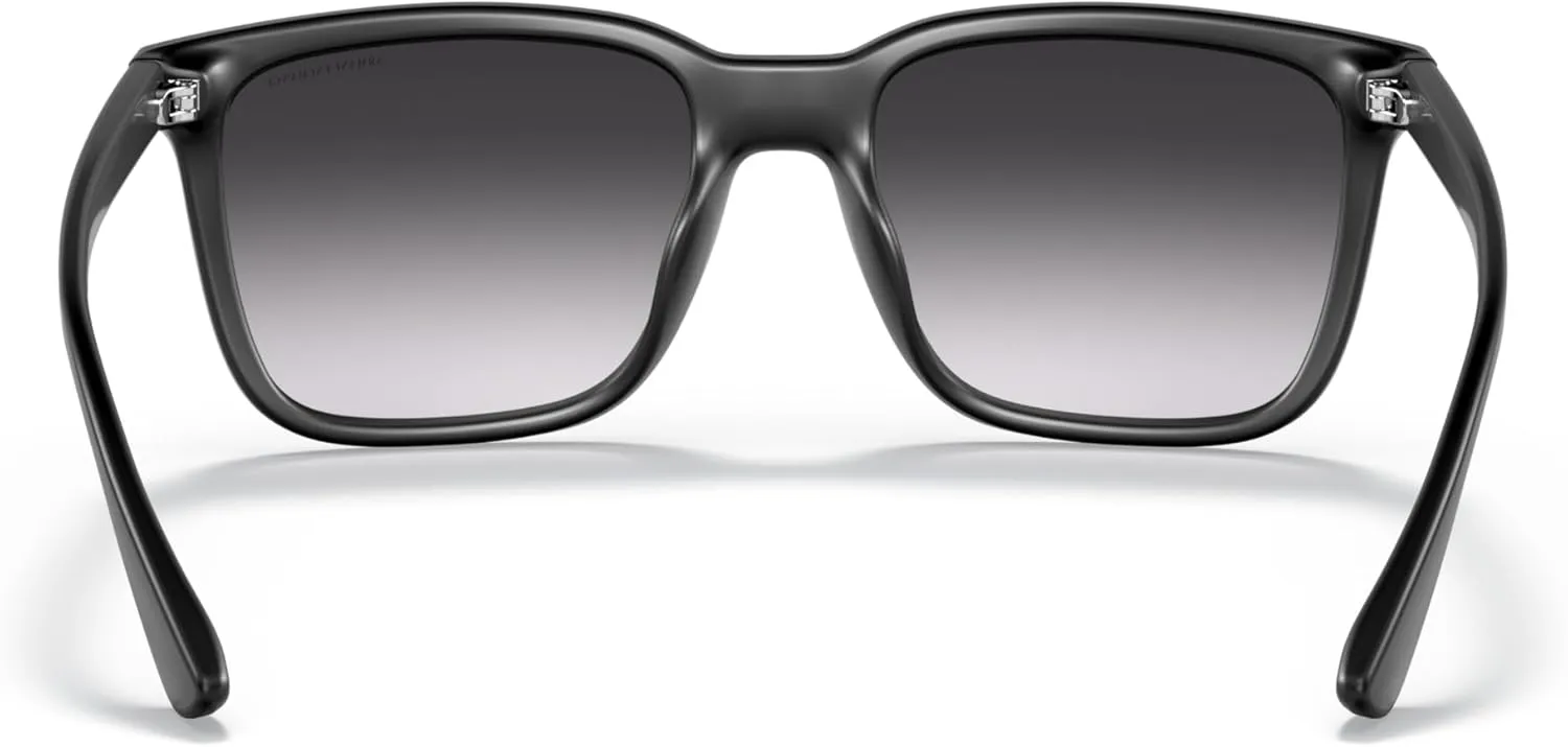 Armani Exchange Man Sunglasses Matte Black Frame, Dark Blue Lenses, 55MM