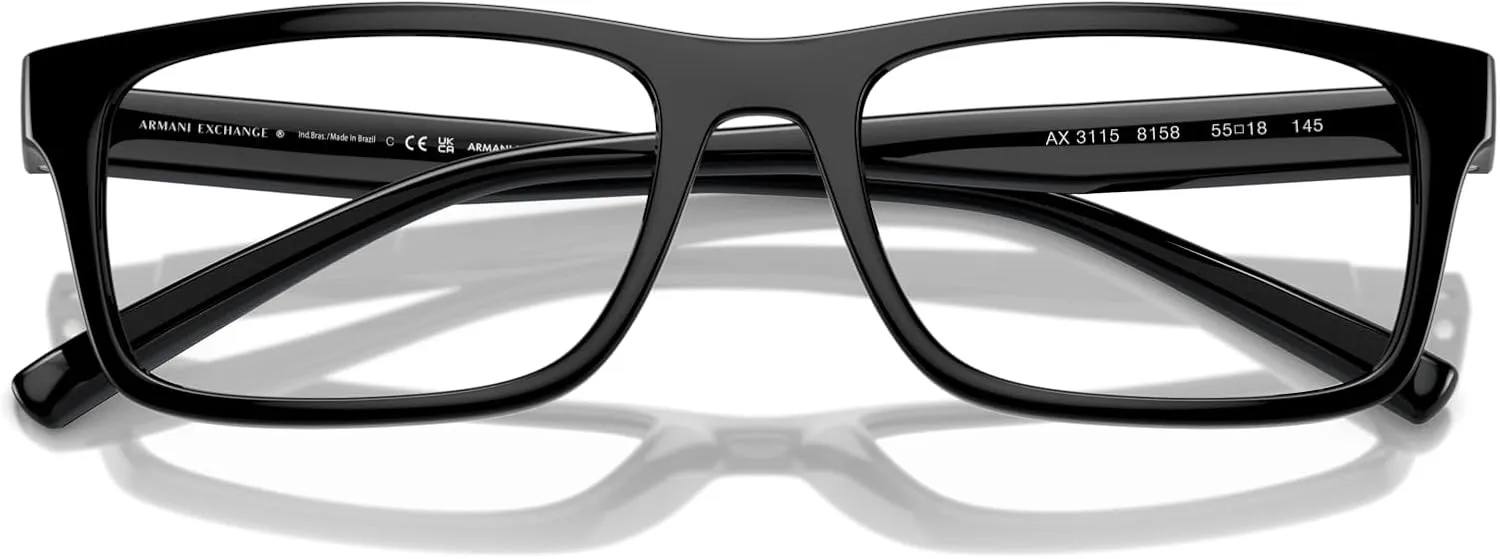 Armani Exchange Men's Ax3115 Rectangular Prescription Eyewear Frames