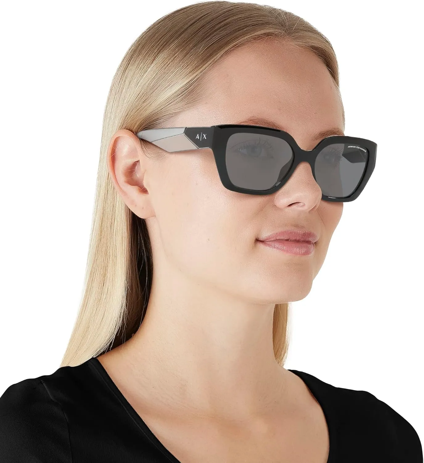 Armani Exchange Women's Ax4125su Universal Fit Rectangular Sunglasses