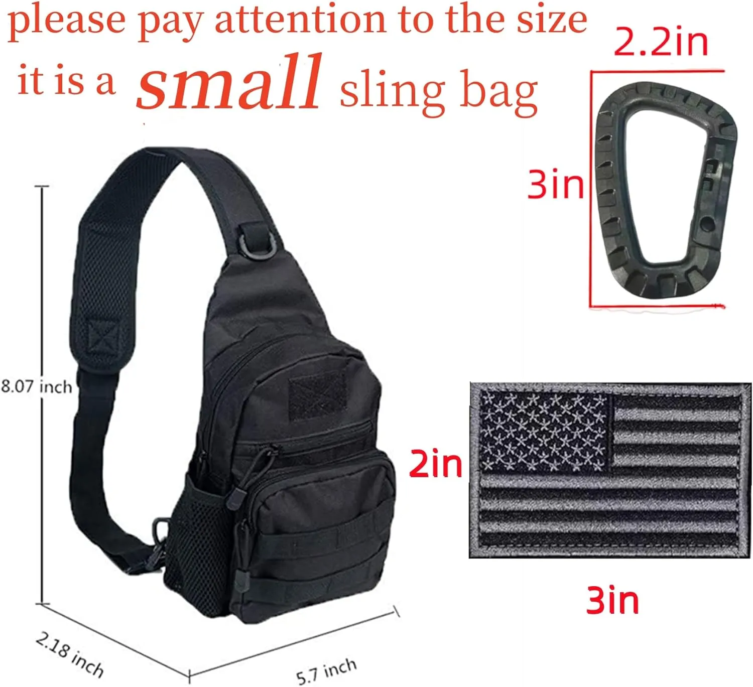 Armiya Men's Tactical Sling Bag, Small Shoulder Chest Molle Daypack Backpack for Cycling Hiking Camping Trekking