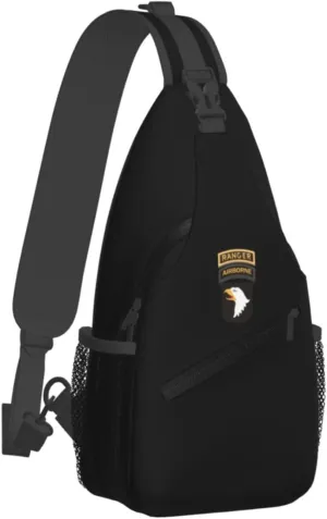Army 101st Airborne Ranger Tabs Sling Bag for Men, Small Crossbody Sling Bags, Mini Water Resistant Shoulder Daypack for Travel, Anti Thief Chest Bag for Hiking