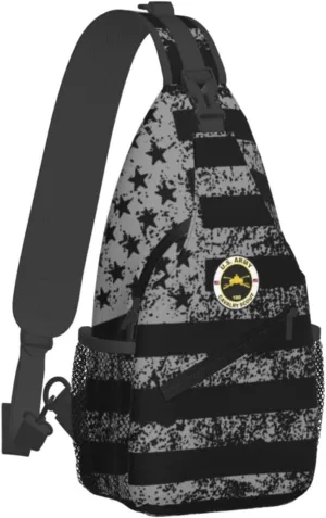 Army MOS 19D Cavalry Scout Cowboy Sling Bag for Men, Small Crossbody Sling Bags, Mini Water Resistant Shoulder Daypack for Travel, Anti Thief Chest Bag for Hiking