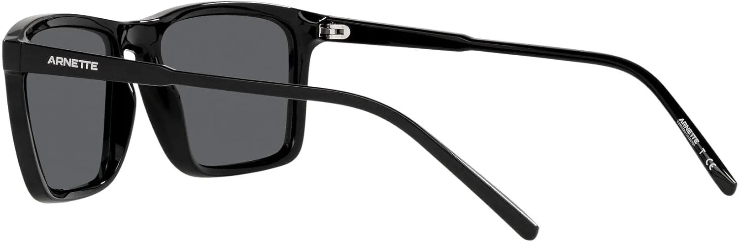 ARNETTE Man Sunglasses Black Frame, Dark Grey Lenses, 56MM