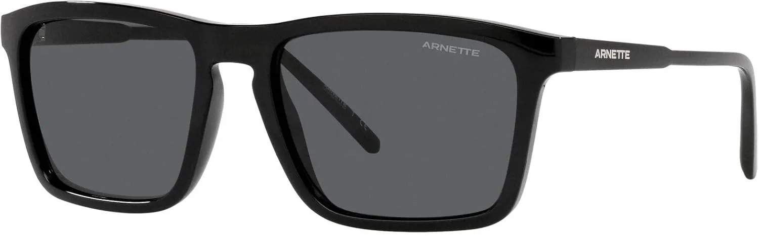 ARNETTE Man Sunglasses Black Frame, Dark Grey Lenses, 56MM