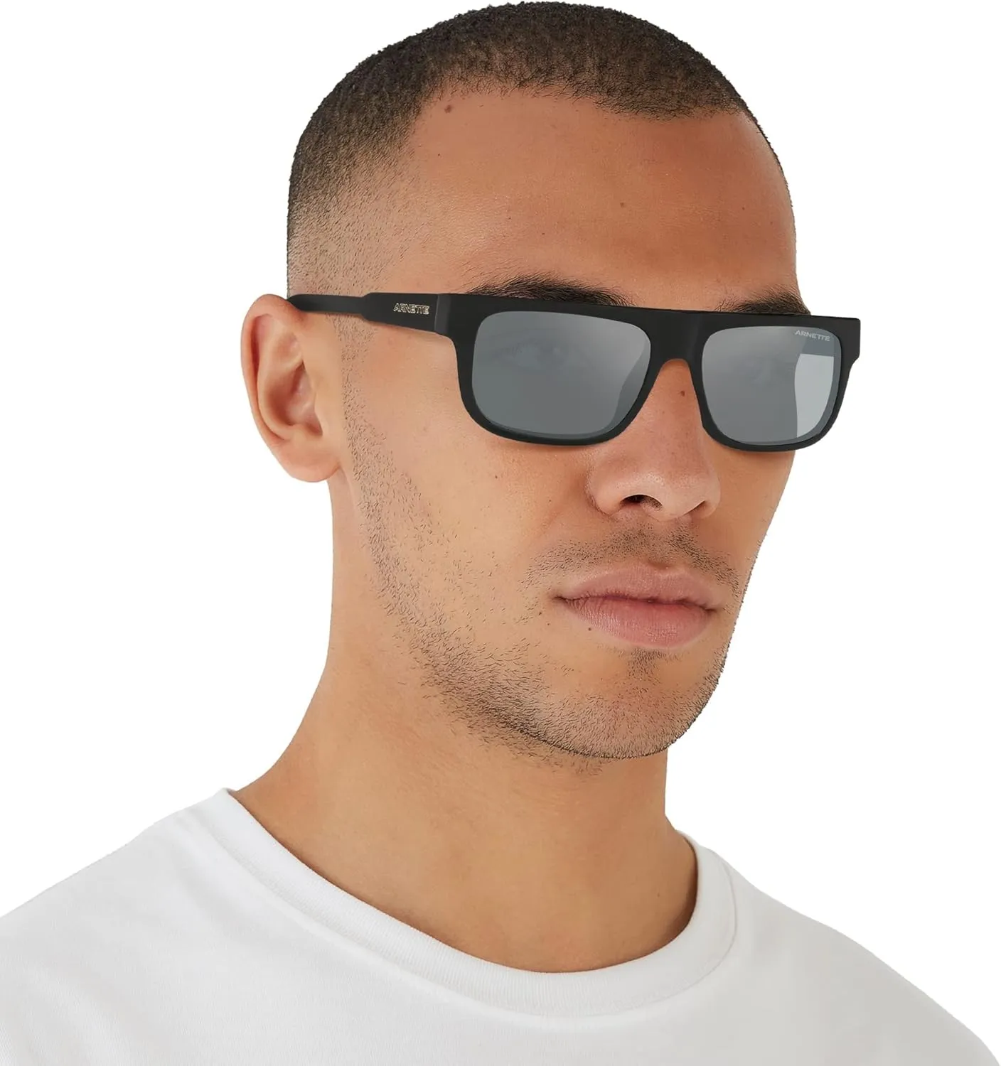 ARNETTE Man Sunglasses Black Frame, Grey Mirror Black Lenses, 55MM